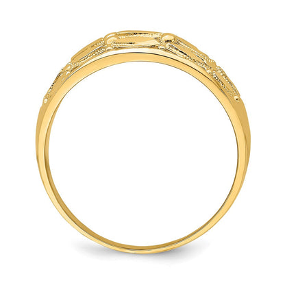 14K Gelbgold Ring mit Diamantschliff und Oval-Design
