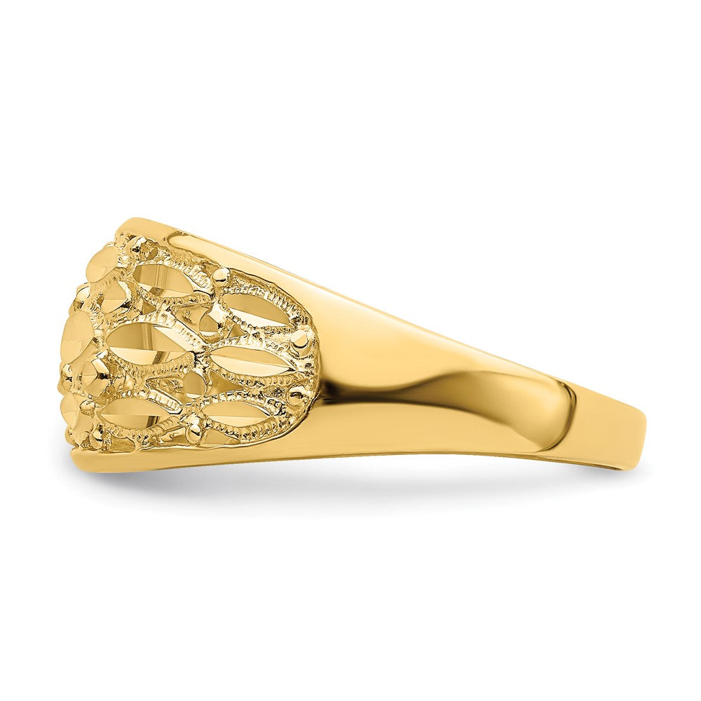14K Gelbgold Ring mit Diamantschliff und Oval-Design