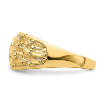 14K Gelbgold Ring mit Diamantschliff und Oval-Design