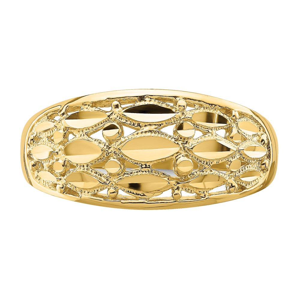 14K Gelbgold Ring mit Diamantschliff und Oval-Design