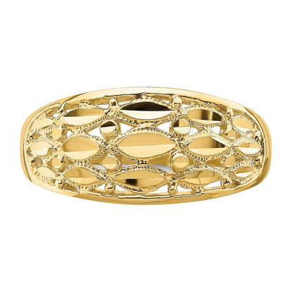 14K Gelbgold Ring mit Diamantschliff und Oval-Design
