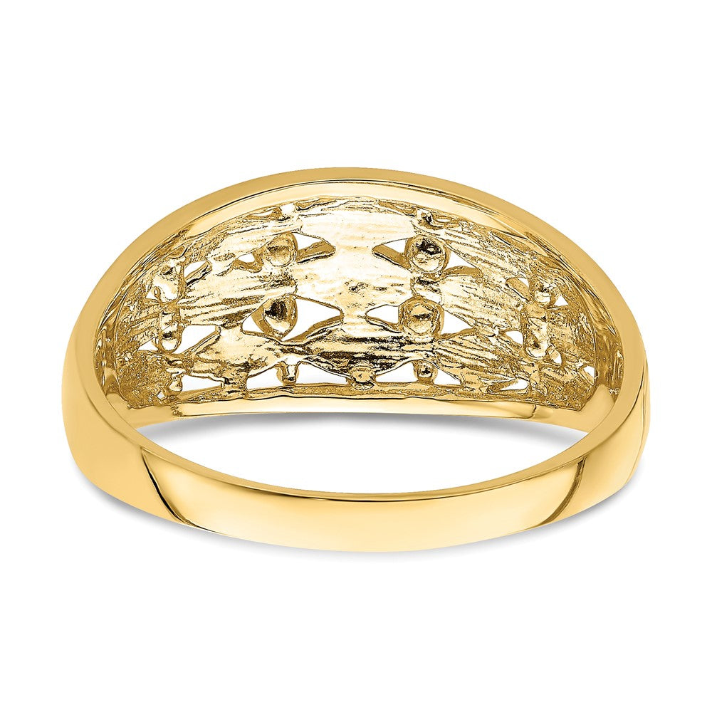 14K Gelbgold Ring mit Diamantschliff und Oval-Design