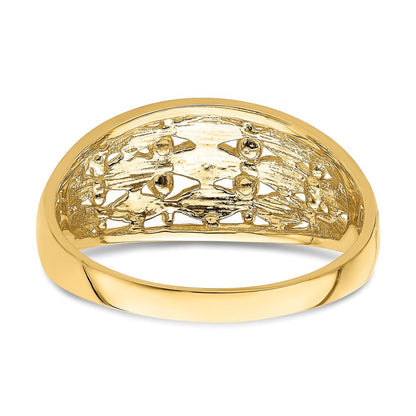14K Gelbgold Ring mit Diamantschliff und Oval-Design