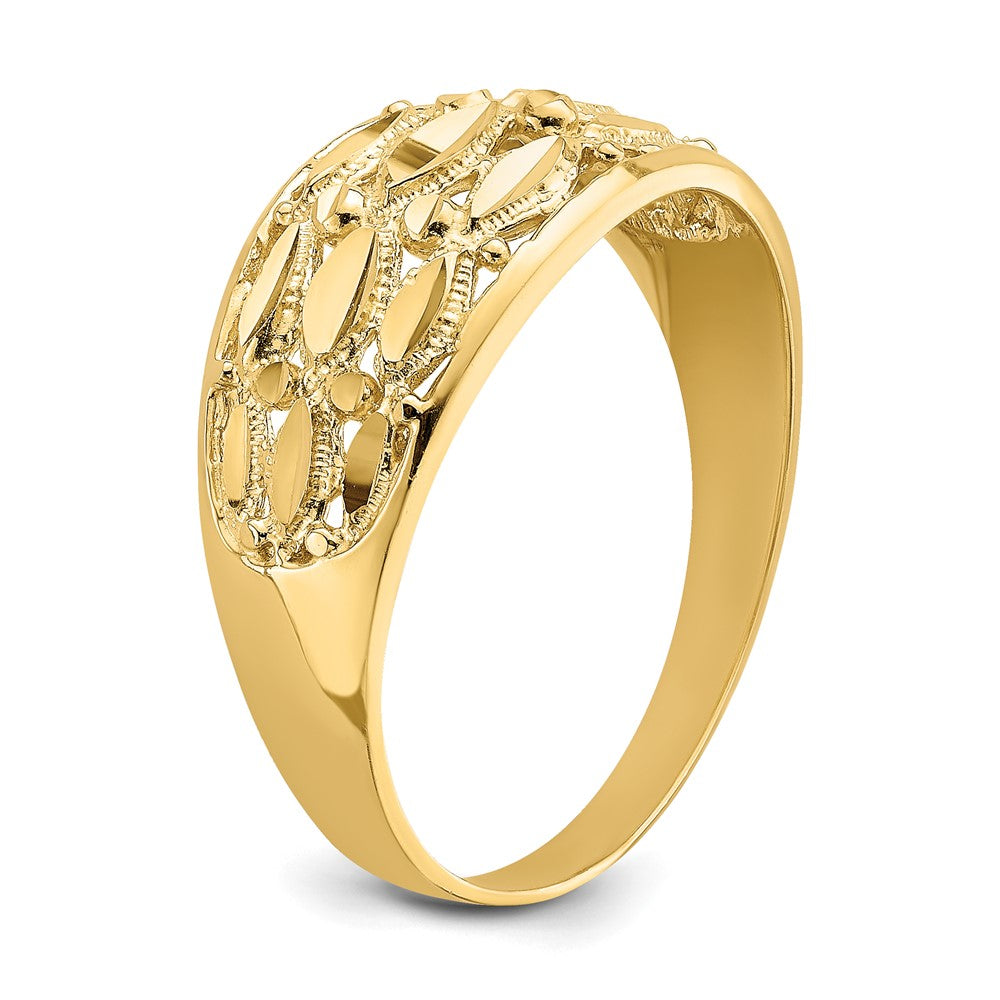 14K Gelbgold Ring mit Diamantschliff und Oval-Design