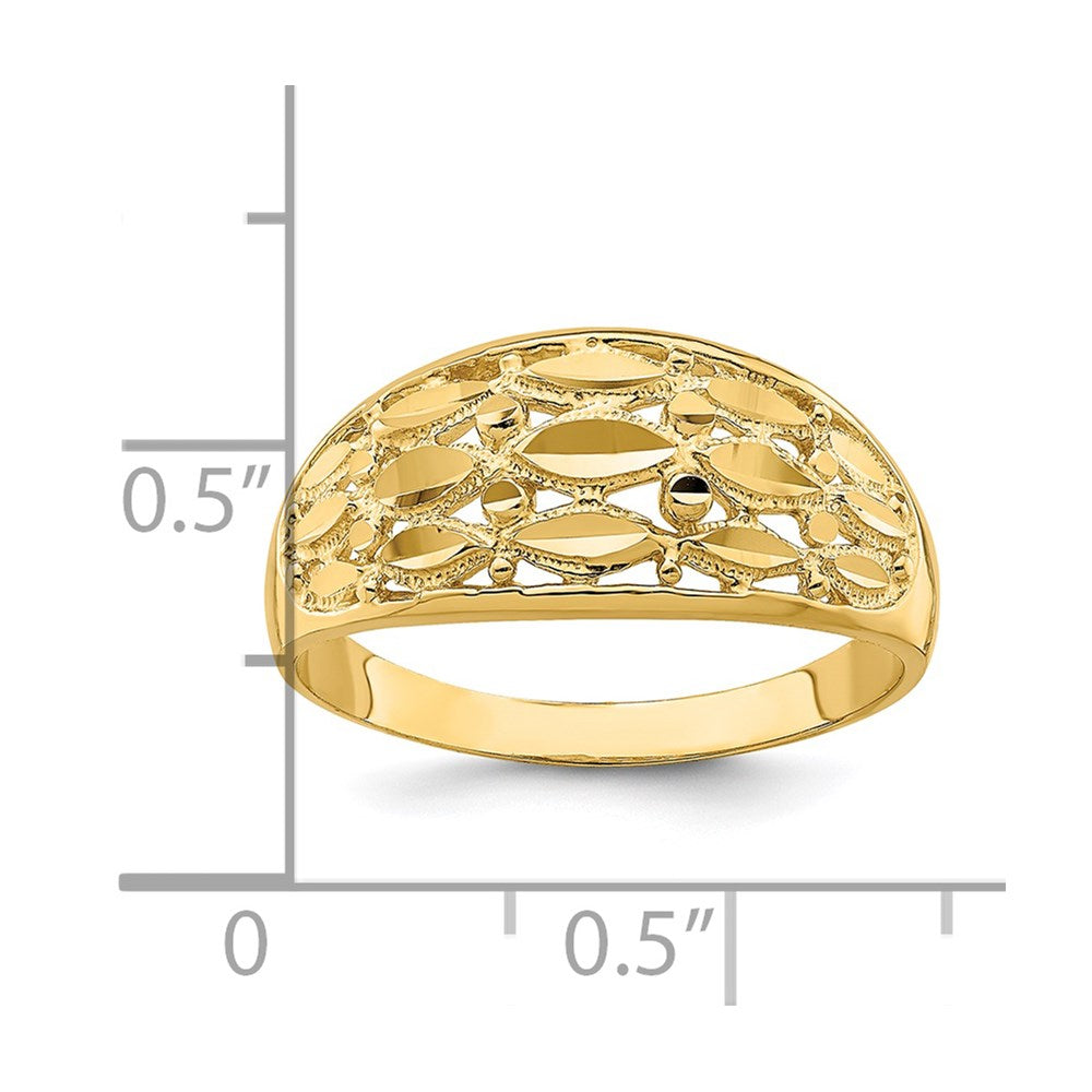 14K Gelbgold Ring mit Diamantschliff und Oval-Design