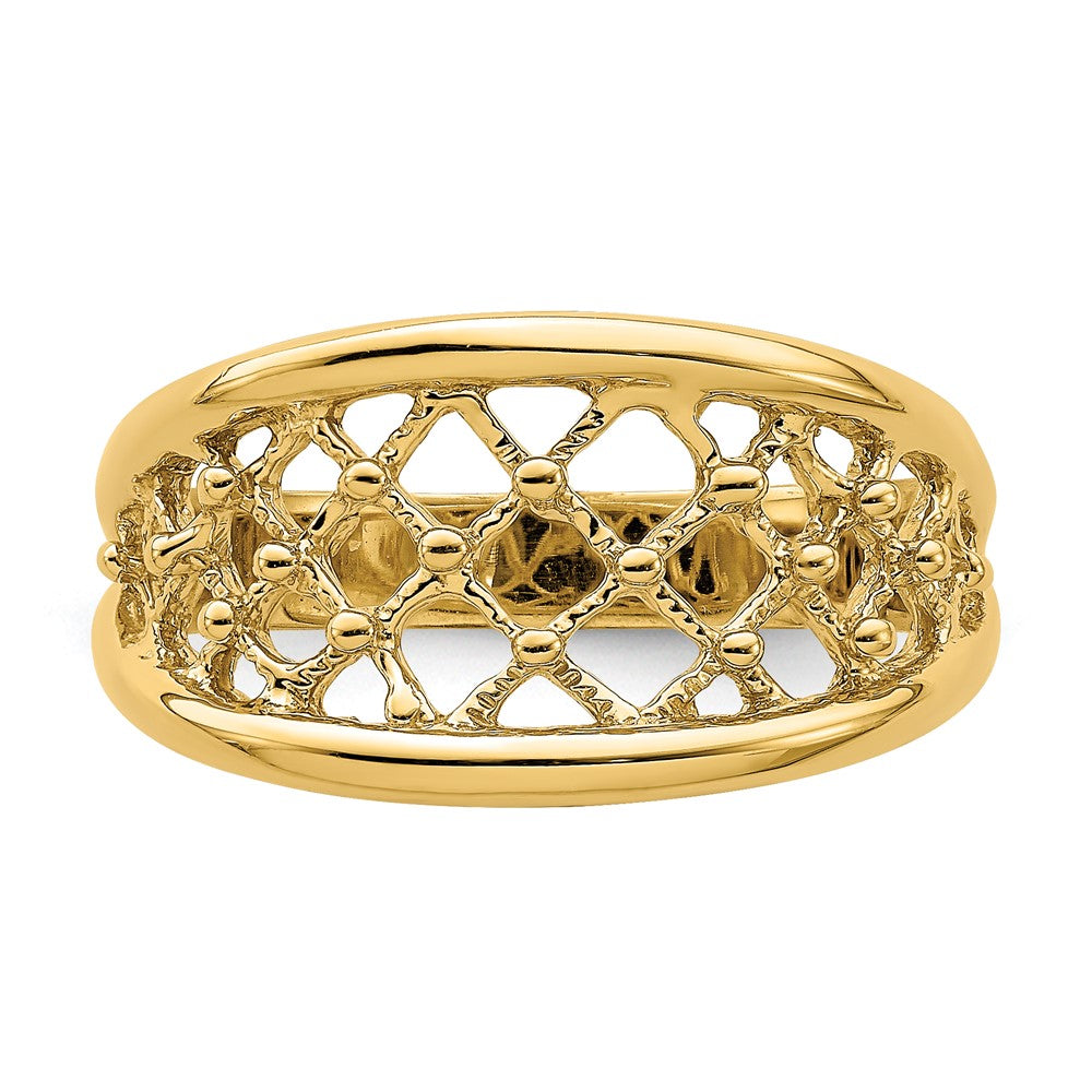 14K Gelbgold Mesh-Ring, konisch verjüngter Ring