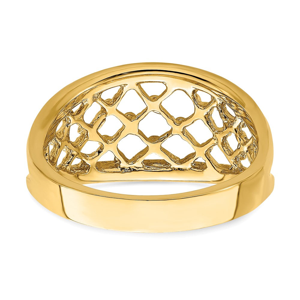 14K Gelbgold Mesh-Ring, konisch verjüngter Ring