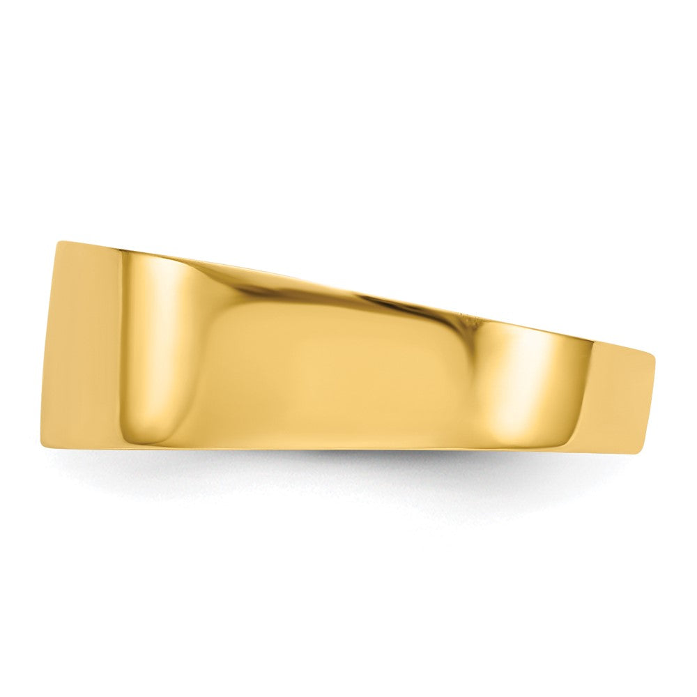 14K Gelbgold 3-6mm Zigarrenring mit flacher, konisch zulaufender Oberseite