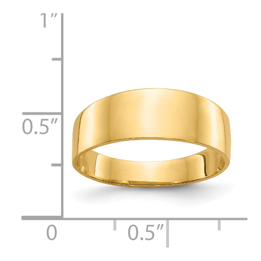14K Gelbgold 3-6mm Zigarrenring mit flacher, konisch zulaufender Oberseite