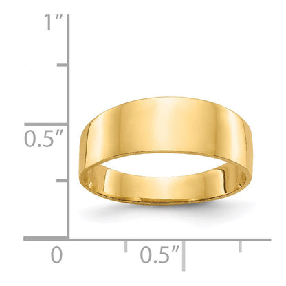 14K Gelbgold 3-6mm Zigarrenring mit flacher, konisch zulaufender Oberseite