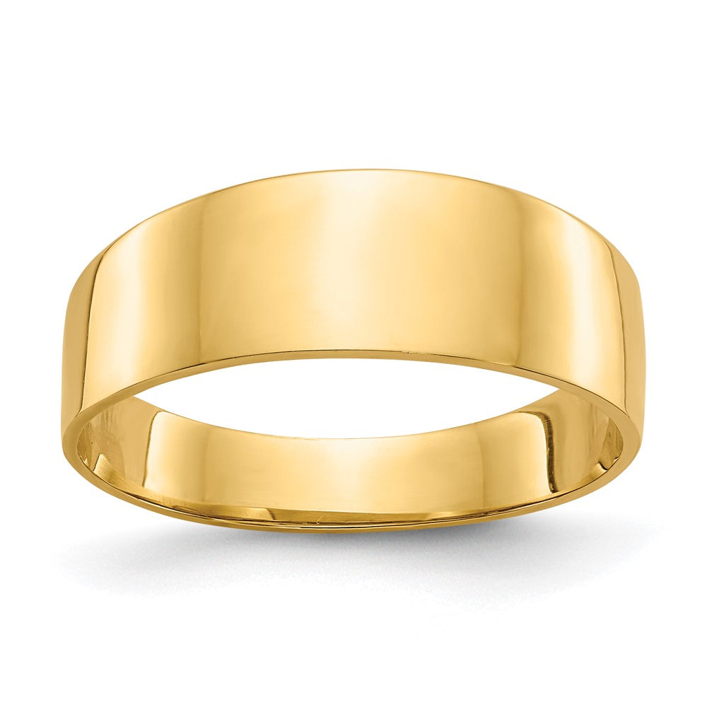 14K Gelbgold 3-6mm Zigarrenring mit flacher, konisch zulaufender Oberseite