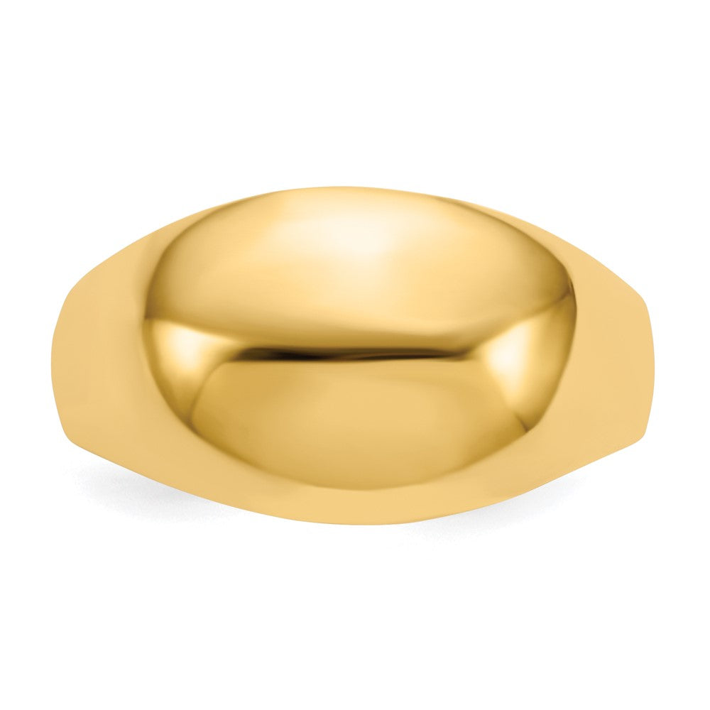 14K Gelbgold 10mm gewölbter, konisch verjüngter Zigarrenring