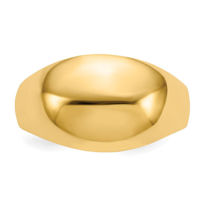 14K Gelbgold 10mm gewölbter, konisch verjüngter Zigarrenring