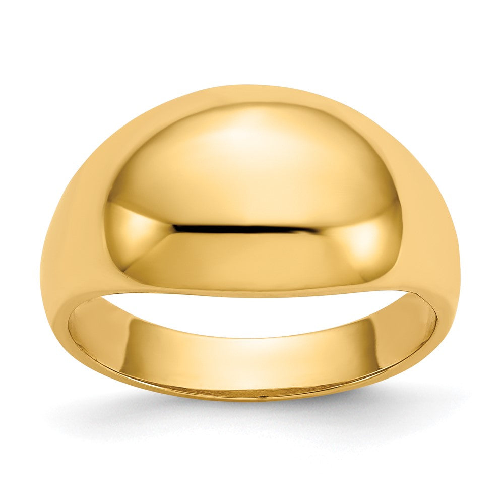 14K Gelbgold 10mm gewölbter, konisch verjüngter Zigarrenring