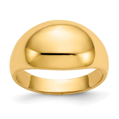 14K Gelbgold 10mm gewölbter, konisch verjüngter Zigarrenring