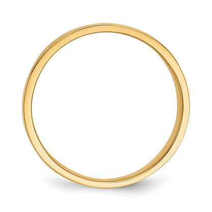 14K Gelbgold 15 mm Flach-Zigarrenring mit verjüngtem Verlauf