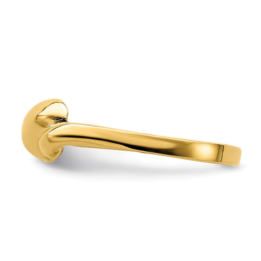 14K Gelbgold Ring mit gewelbter Oberseite und Locken-Design