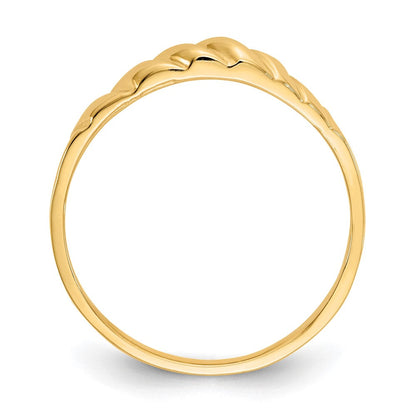 14K Gelbgold Ring mit poliertem Wellenprofil