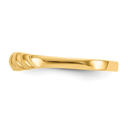 14K Gelbgold Ring mit poliertem Wellenprofil