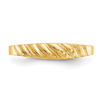 14K Gelbgold Ring mit poliertem Wellenprofil