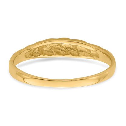 14K Gelbgold Ring mit poliertem Wellenprofil