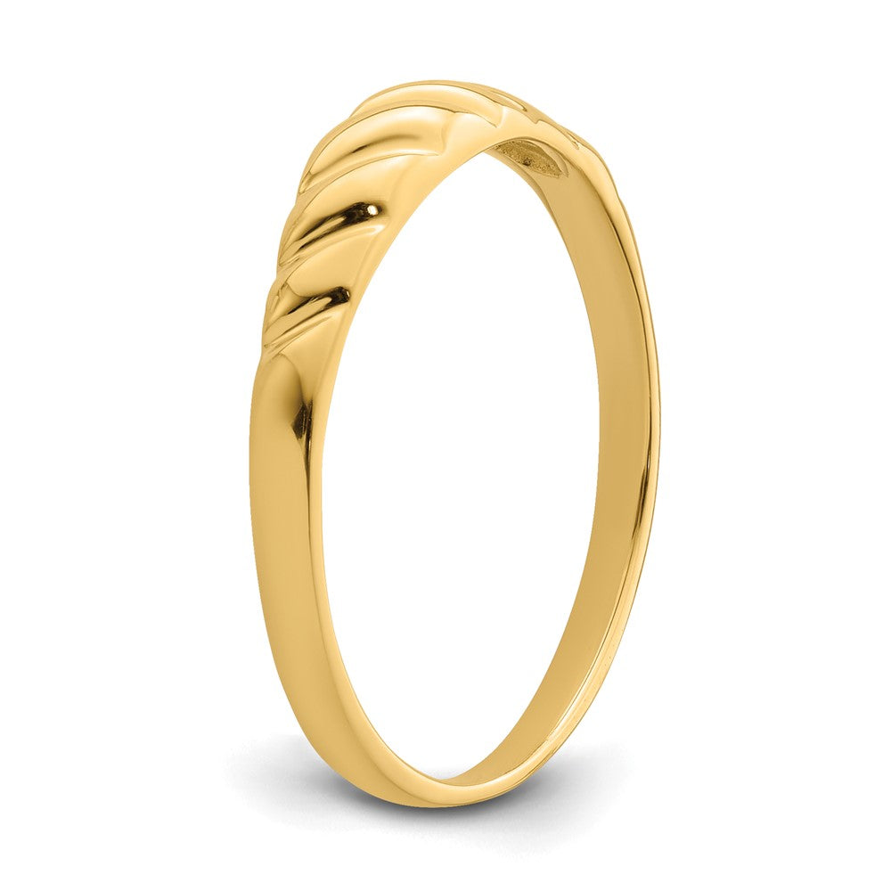 14K Gelbgold Ring mit poliertem Wellenprofil