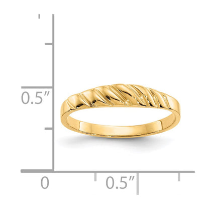 14K Gelbgold Ring mit poliertem Wellenprofil