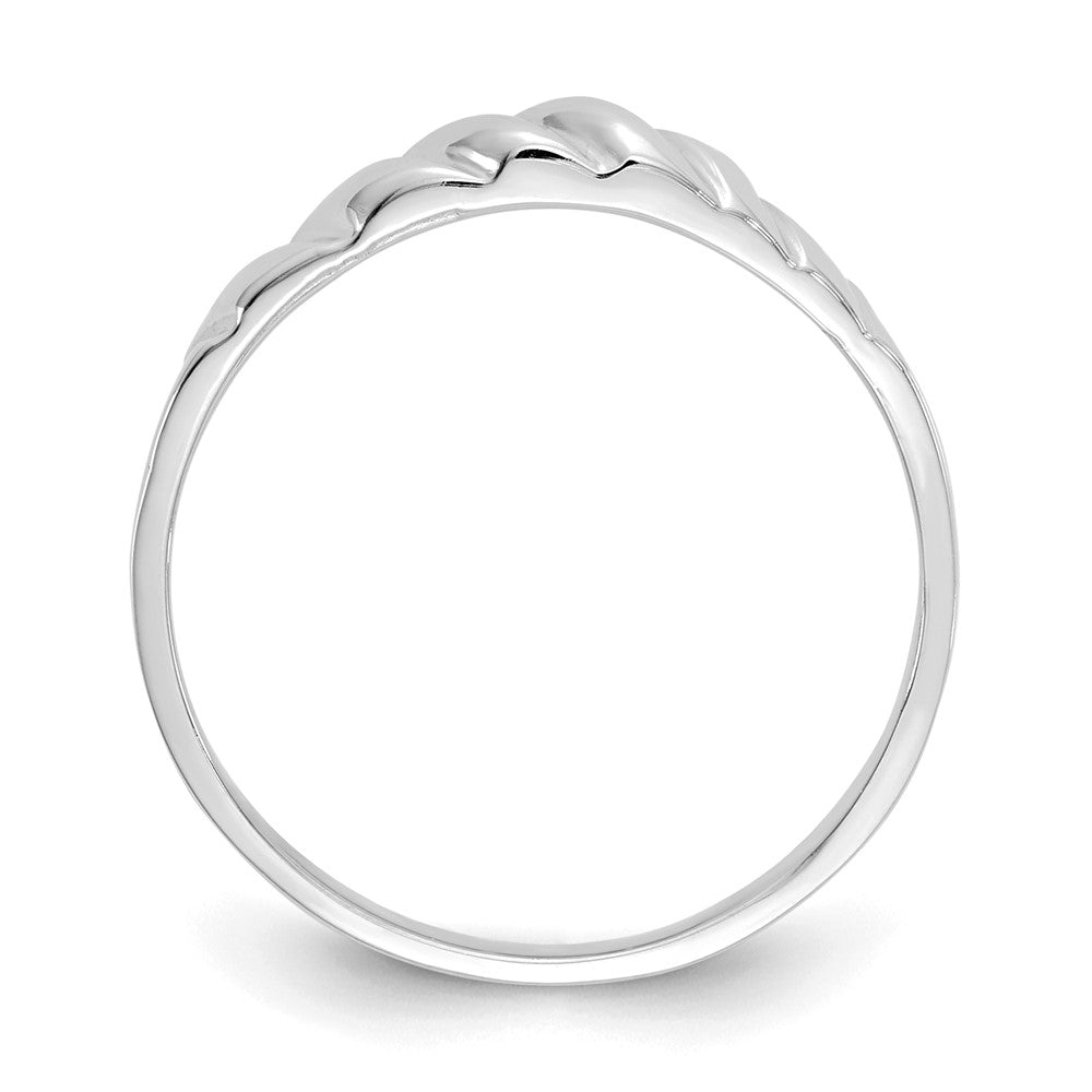 14K Weißgold Poliert Valley Kuppel Ring