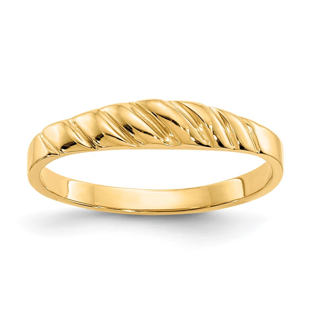 14K Gelbgold Ring mit poliertem Wellenprofil