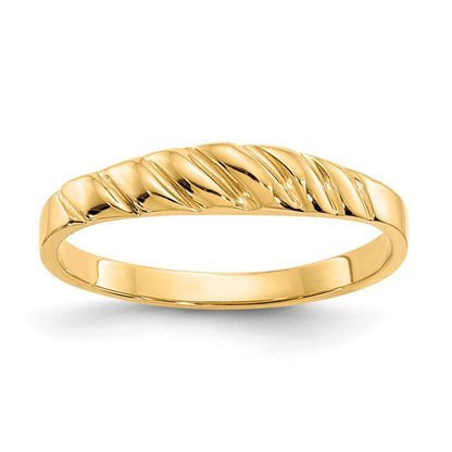 14K Gelbgold Ring mit poliertem Wellenprofil
