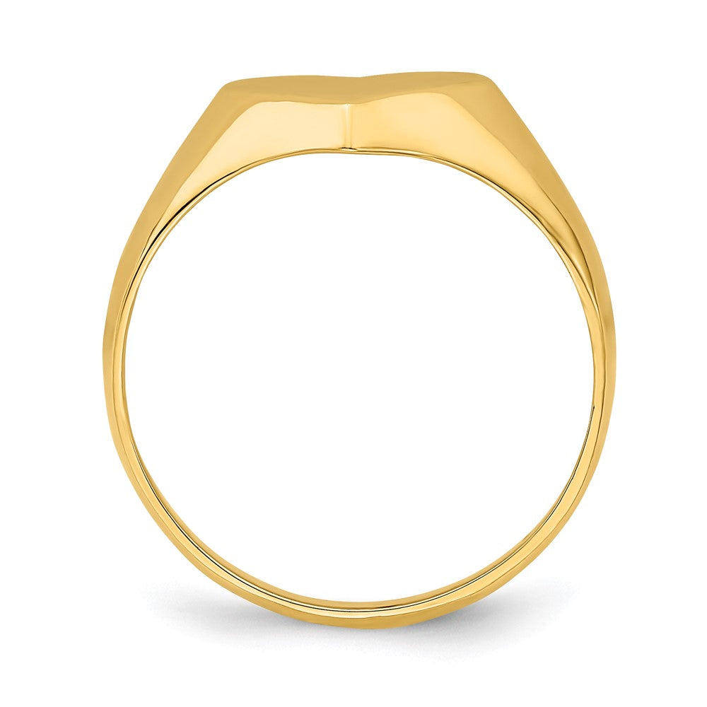 14K Gelbgold massiver Herz-Siegelring
