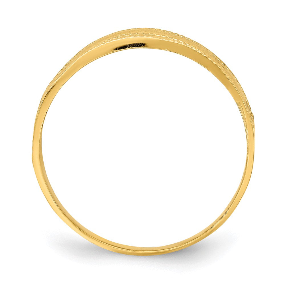 14K Gelbgold Ring mit sich verjüngendem griechischem Mäandermuster
