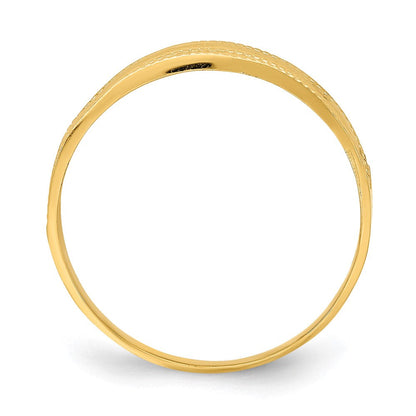 14K Gelbgold Ring mit sich verjüngendem griechischem Mäandermuster