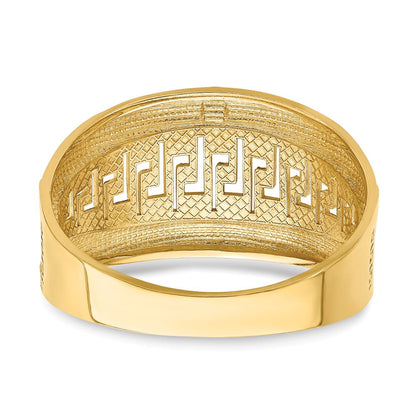 14K Gelbgold Ring mit sich verjüngendem griechischem Mäandermuster