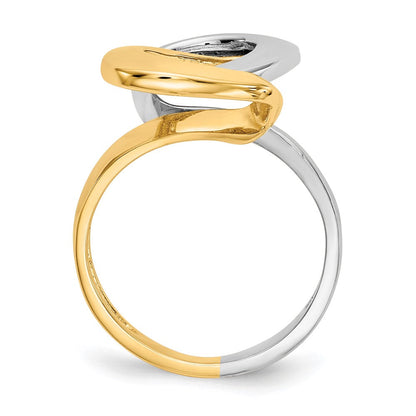 14K Bicolor-Gold Fashion-Swirl-O-Ring