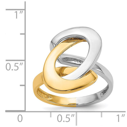 14K Bicolor-Gold Fashion-Swirl-O-Ring