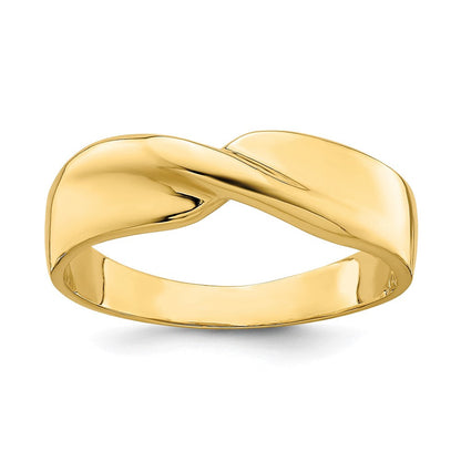 14K Gelbgold Ring mit polierter Einzel-Twist-Optik