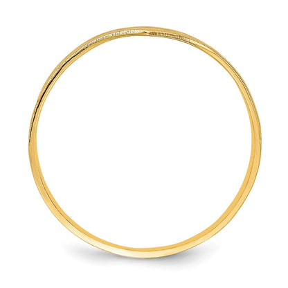 14K Gelbgold XO V-förmiger Ring mit ausgeschnittenem Herz