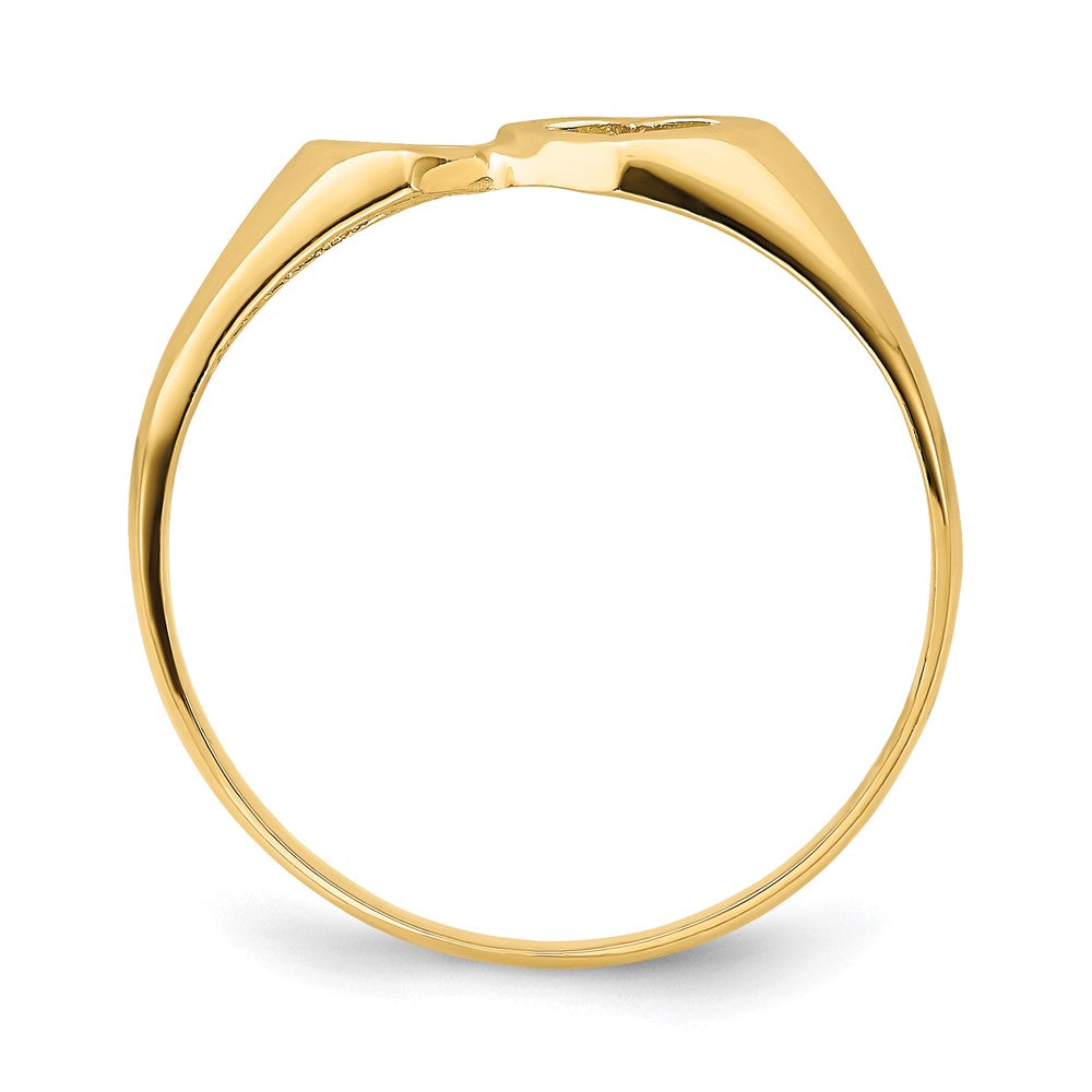 14K Gelbgold Ring mit doppeltem Herz-Ausschnitt