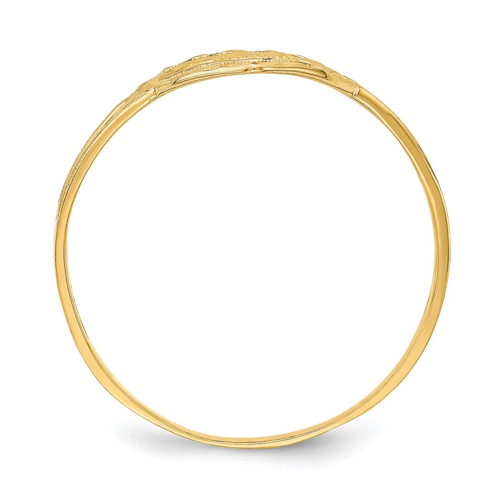 14K Gelbgold Ring mit Diamantschliff und ausgeschnittenem Herz