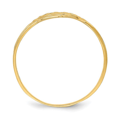 14K Gelbgold Ring mit Diamantschliff und ausgeschnittenem Herz
