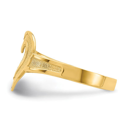 14K Gelbgold Ring mit Diamantschliff und ausgeschnittenem Herz