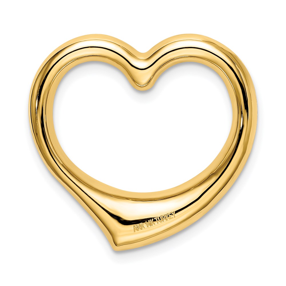 14K Gelbgold Poliert Herz Kette Anhänger