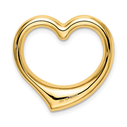 14K Gelbgold Poliert Herz Kette Anhänger