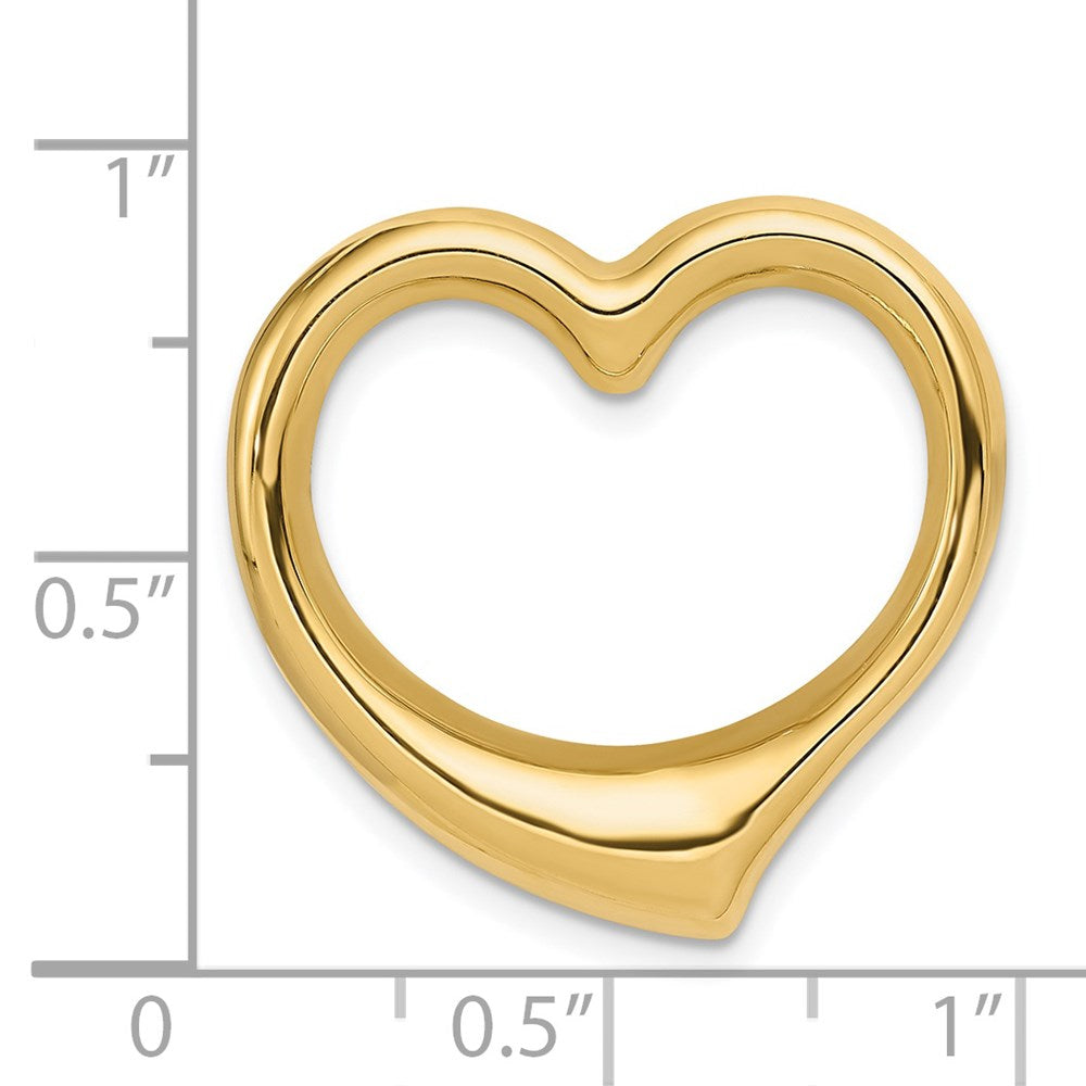 14K Gelbgold Poliert Herz Kette Anhänger
