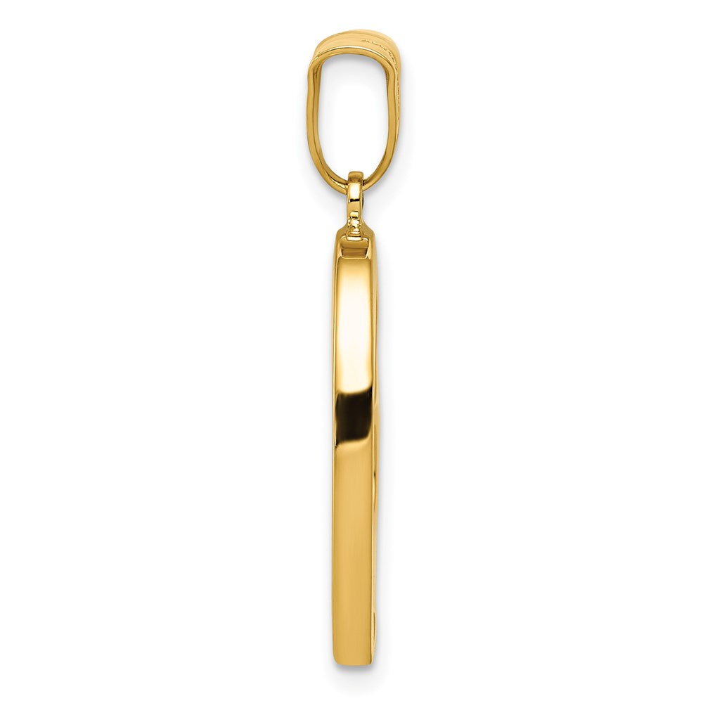 14K Gelbgold Poliert Crooked Herz Anhänger