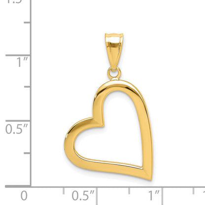 14K Gelbgold Poliert Crooked Herz Anhänger