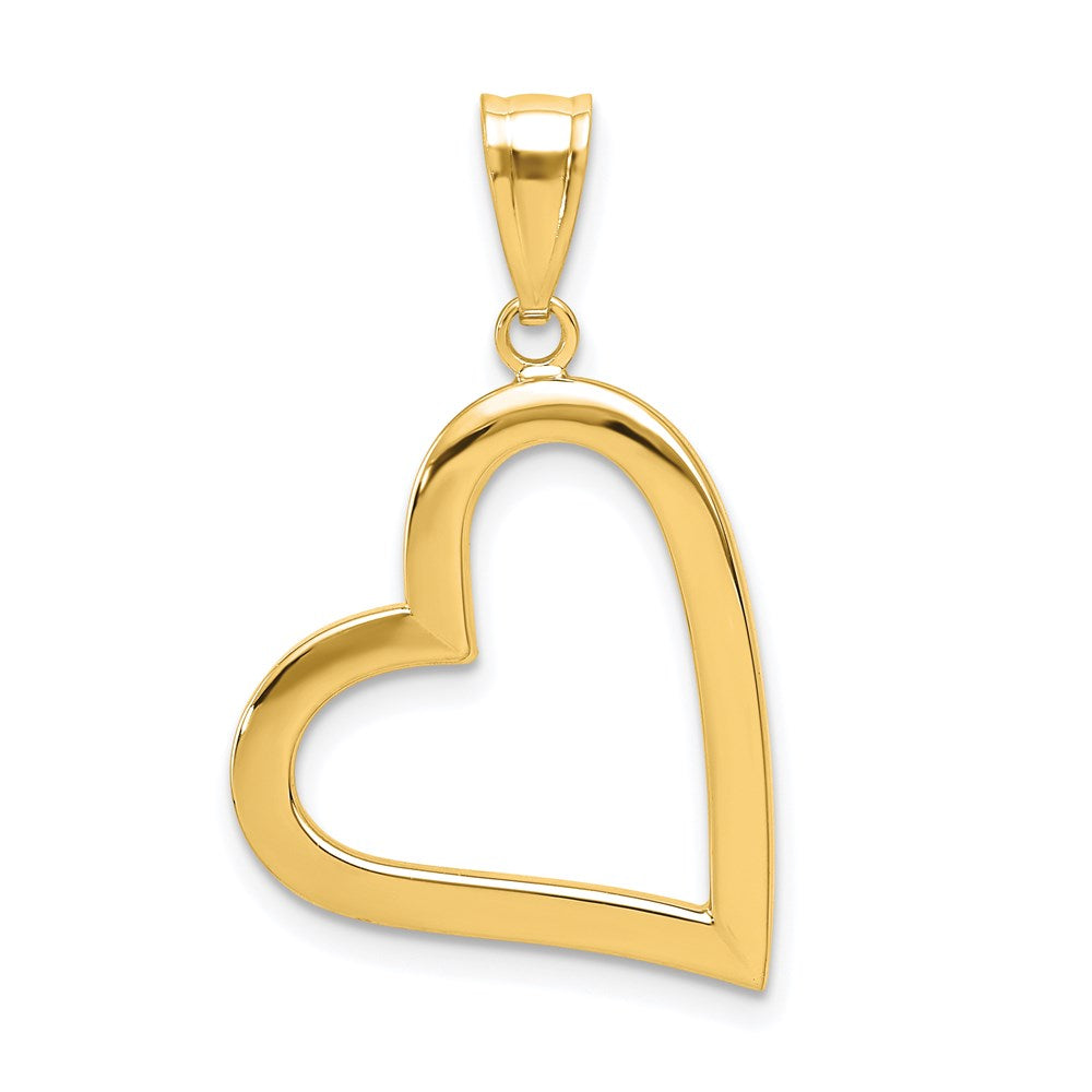 14K Gelbgold Poliert Crooked Herz Anhänger