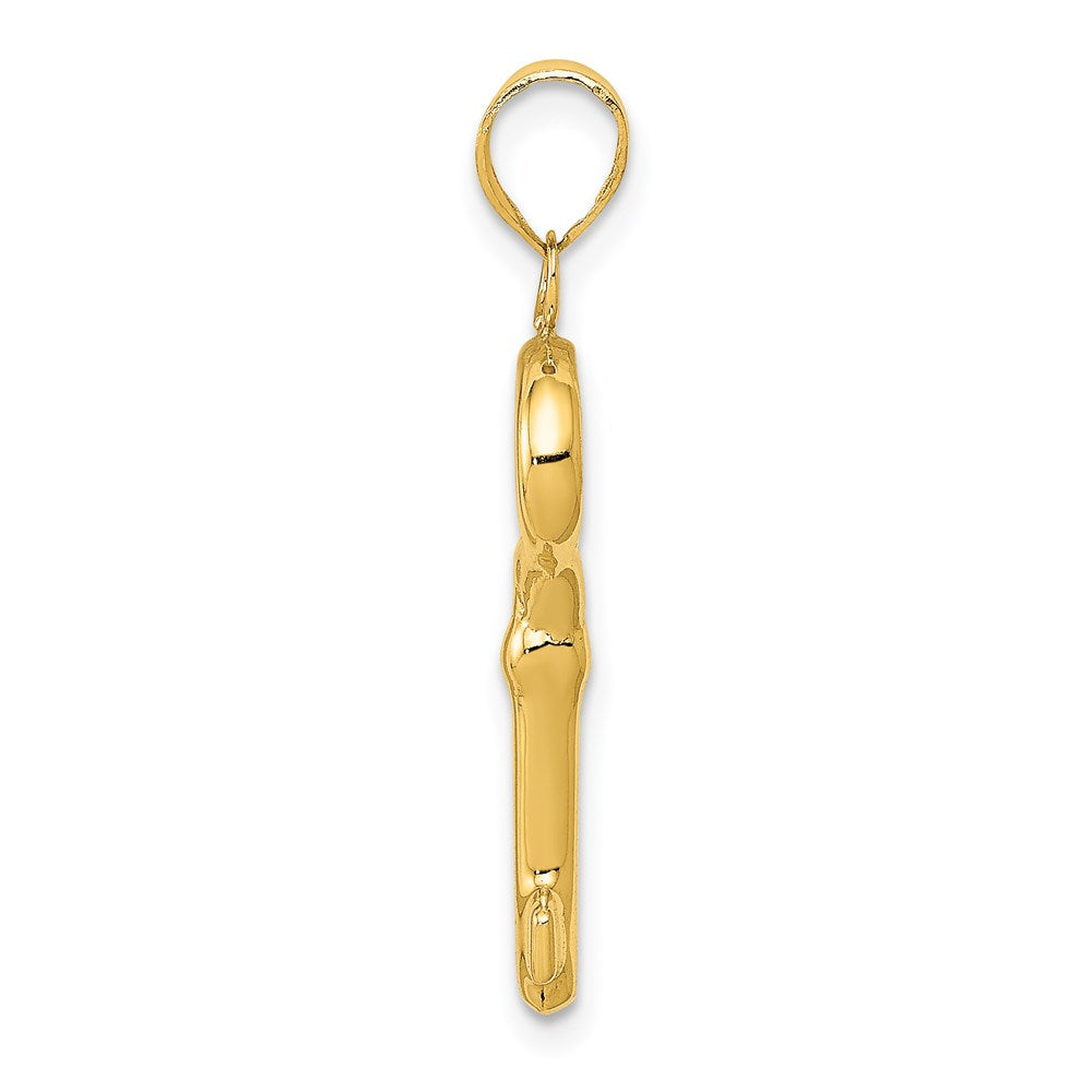 14K Gelbgold Poliert 3-d Key Charm