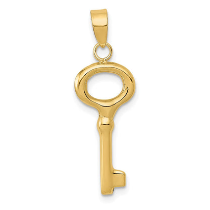 14K Gelbgold Poliert 3-d Key Charm